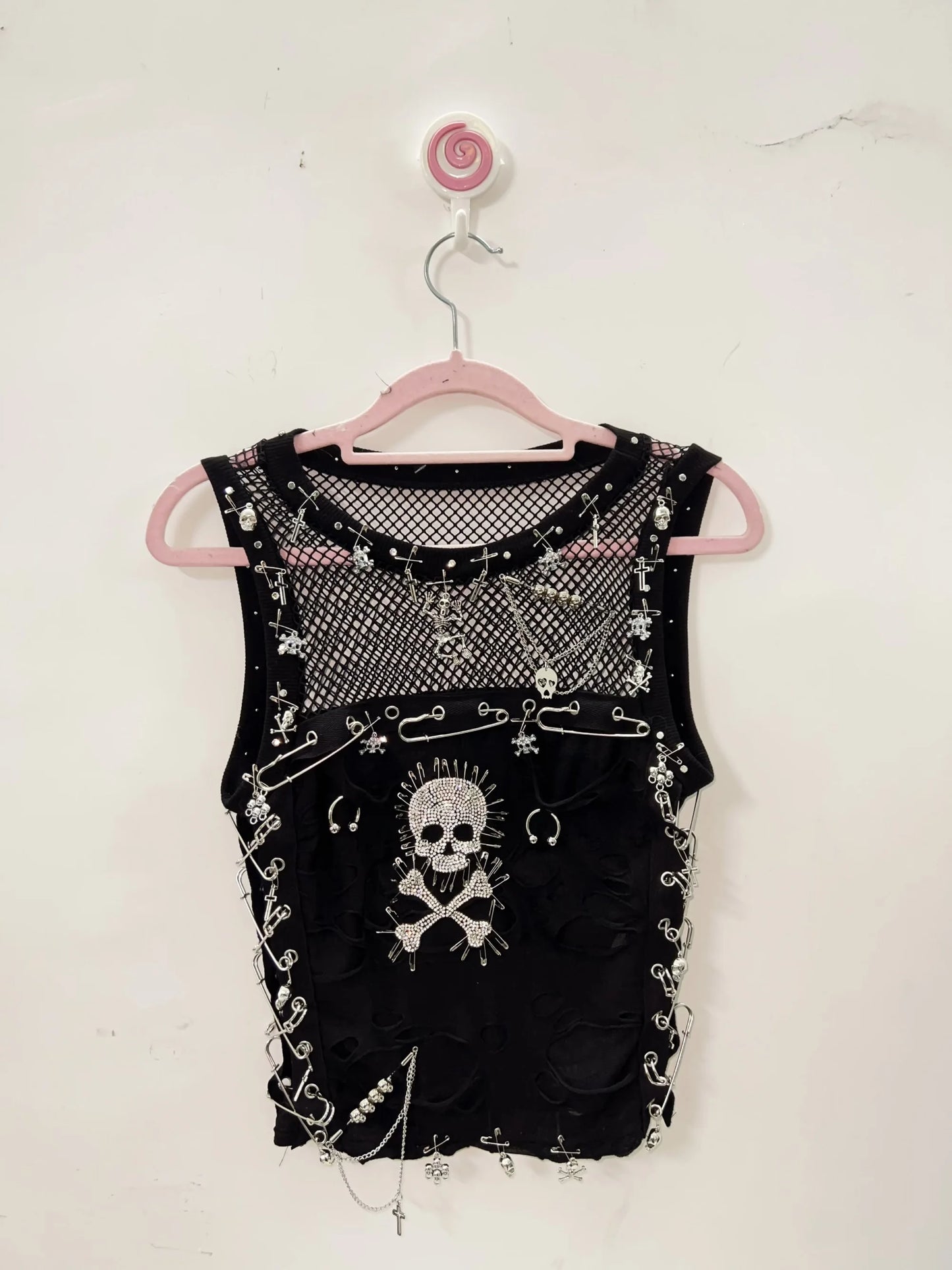 Cross Tank Tops y2k clothes y2k crop top Gothic Tank Tops Punk  Tops harajuku fashionSkull Tank Tops bustier top gothic clothes