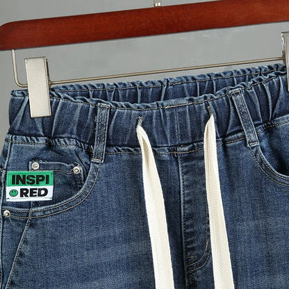 2025 Fashion Women's Jeans Spring Autumn Denim Harem Pants Loose Large-size Elastic-waist Vintage Casual Trousers Female Jeans