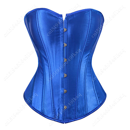 Corset Tops for Women Overbust Bustier Satin Sexy Lace up Corset Orange