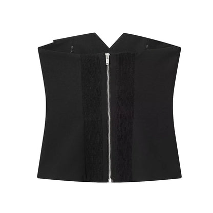 Women's Tops Autumn 2025 New Fashion Tube Top Tight Elegant Short Camis Tops Women's Autumn Joker Chic Youth Tight Holiday Tops