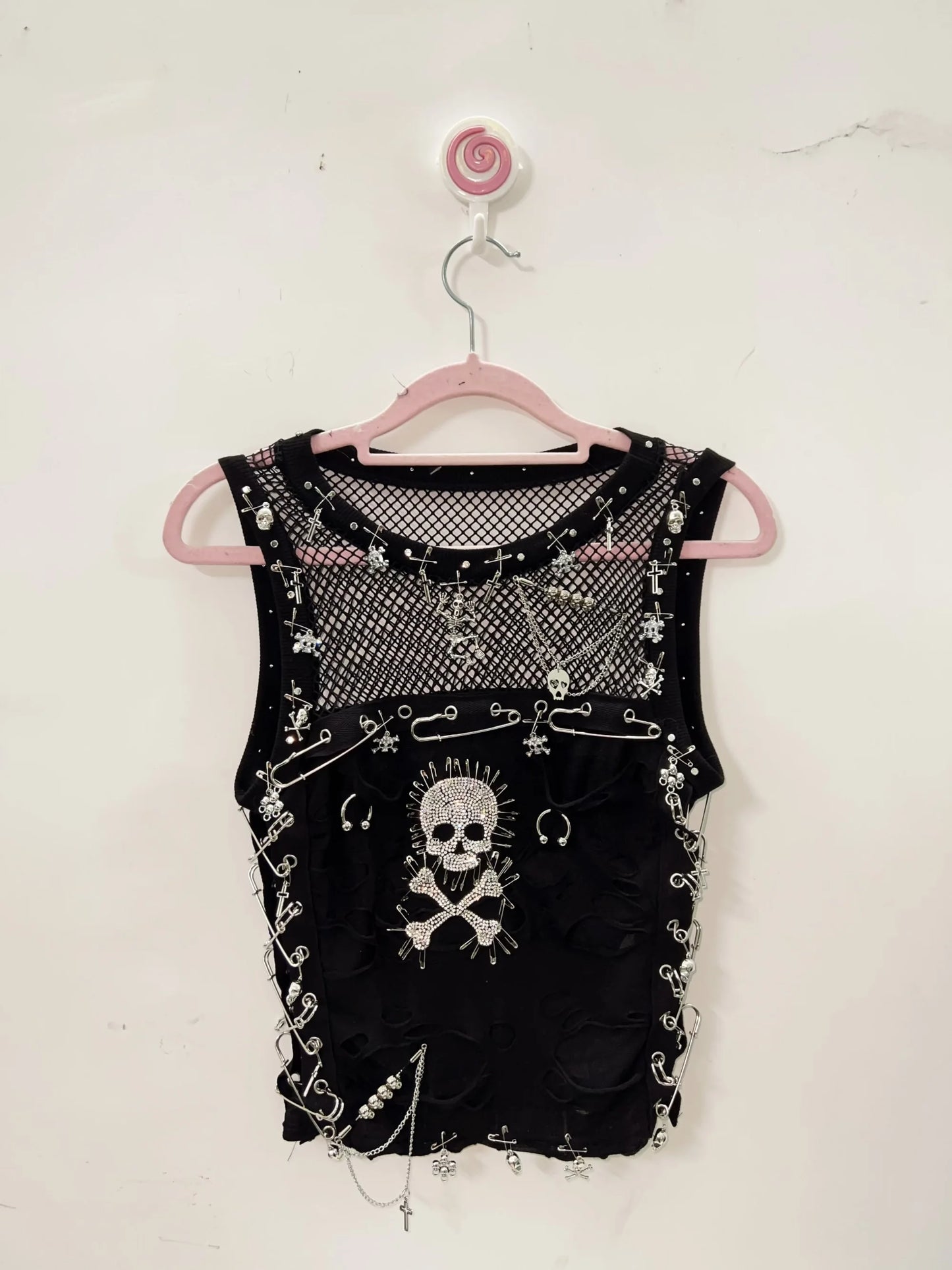 Cross Tank Tops y2k clothes y2k crop top Gothic Tank Tops Punk  Tops harajuku fashionSkull Tank Tops bustier top gothic clothes