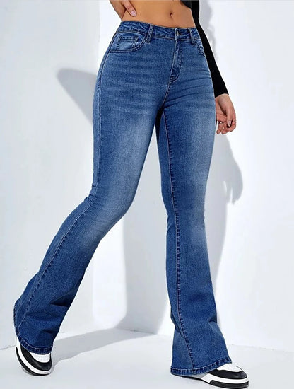 Women's jeans high waist stretch comfortable flared pants Denim pants