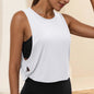 Women Sleeveless Yoga Tops Breathable Blouse Cover Up Gym Workout Cool T-Shirt Running Short Tank Crop Top Athletic Vest