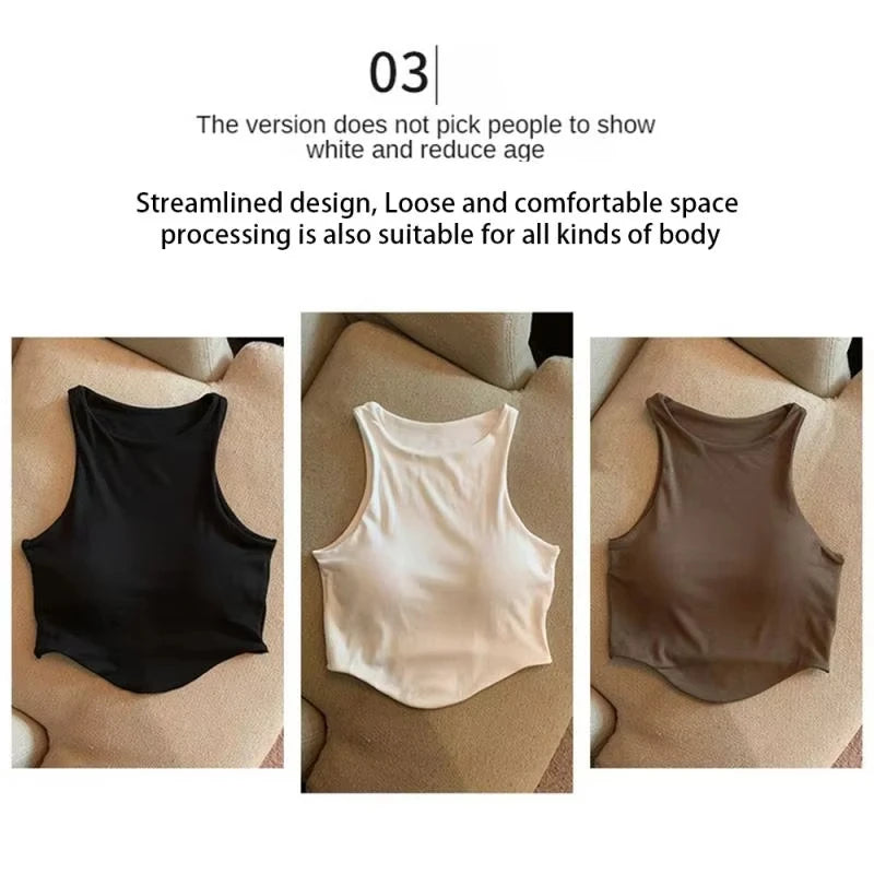 2025 Summer Women Top with Cups Comfortable U Sports Bra For Running Yoga Gym Tank Top Women's Crop Tops