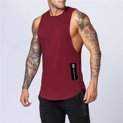 Gym Clothing Mens Bodybuilding Fitness Muscle Tank Tops Summer Cotton Breathable Sleeveless T-Shirts Sport Casual Loose Singlets