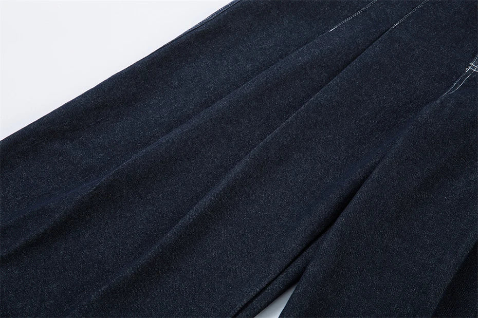 Pleated Baggy Jeans Men Loose Wide Leg Jeans Trousers Streetwear Harajuku Hip Hop Jeans Denim Pants