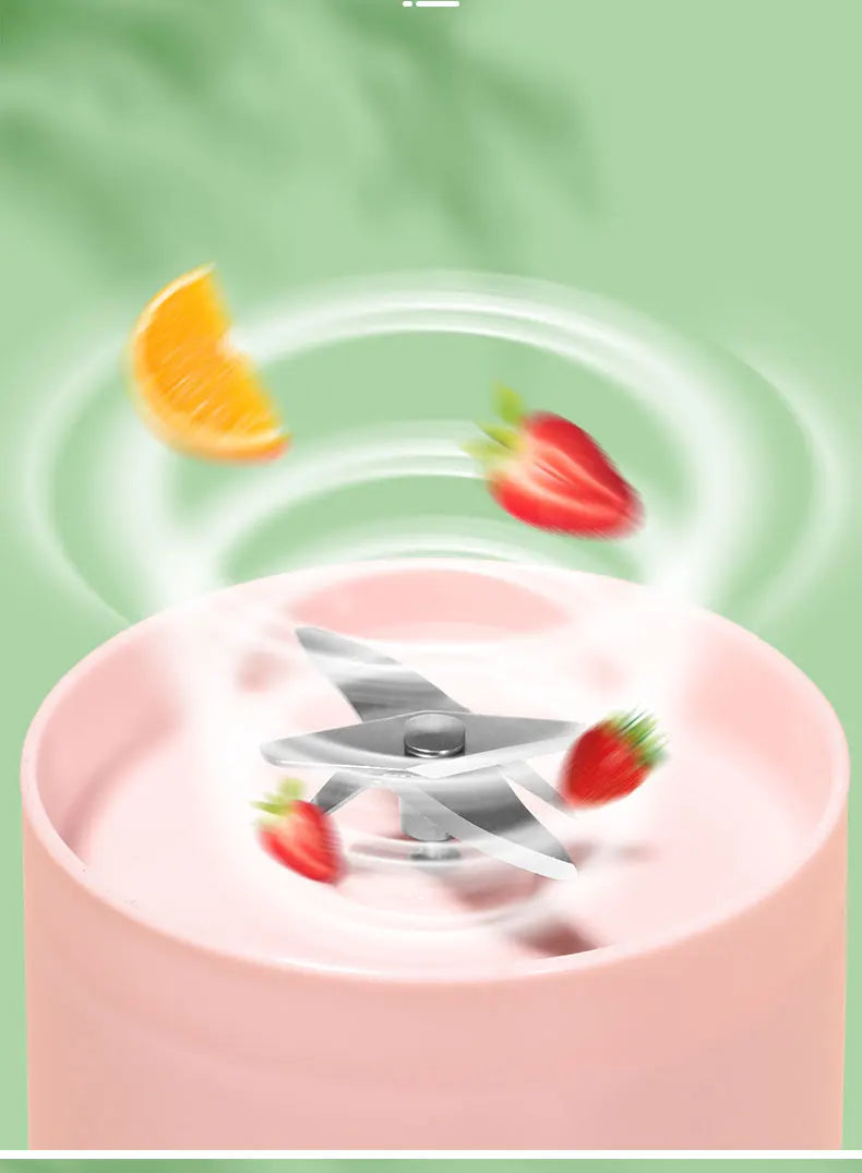 Portable Electric Juicer Cup 6 Blades USB Milkshake Blender Mini Fruit Milk Mixer Fresh Juice Sport Bottle for On-the-Go