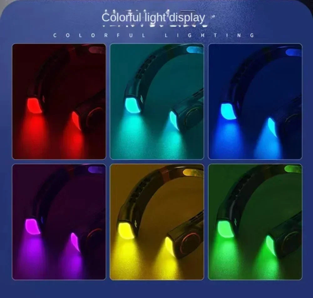 XIAOMI Charging Neck Fan 5 Speed Portable Digital Display 4000mAh Rechargeable Bladeless Electric fan Air Conditioner For Sport