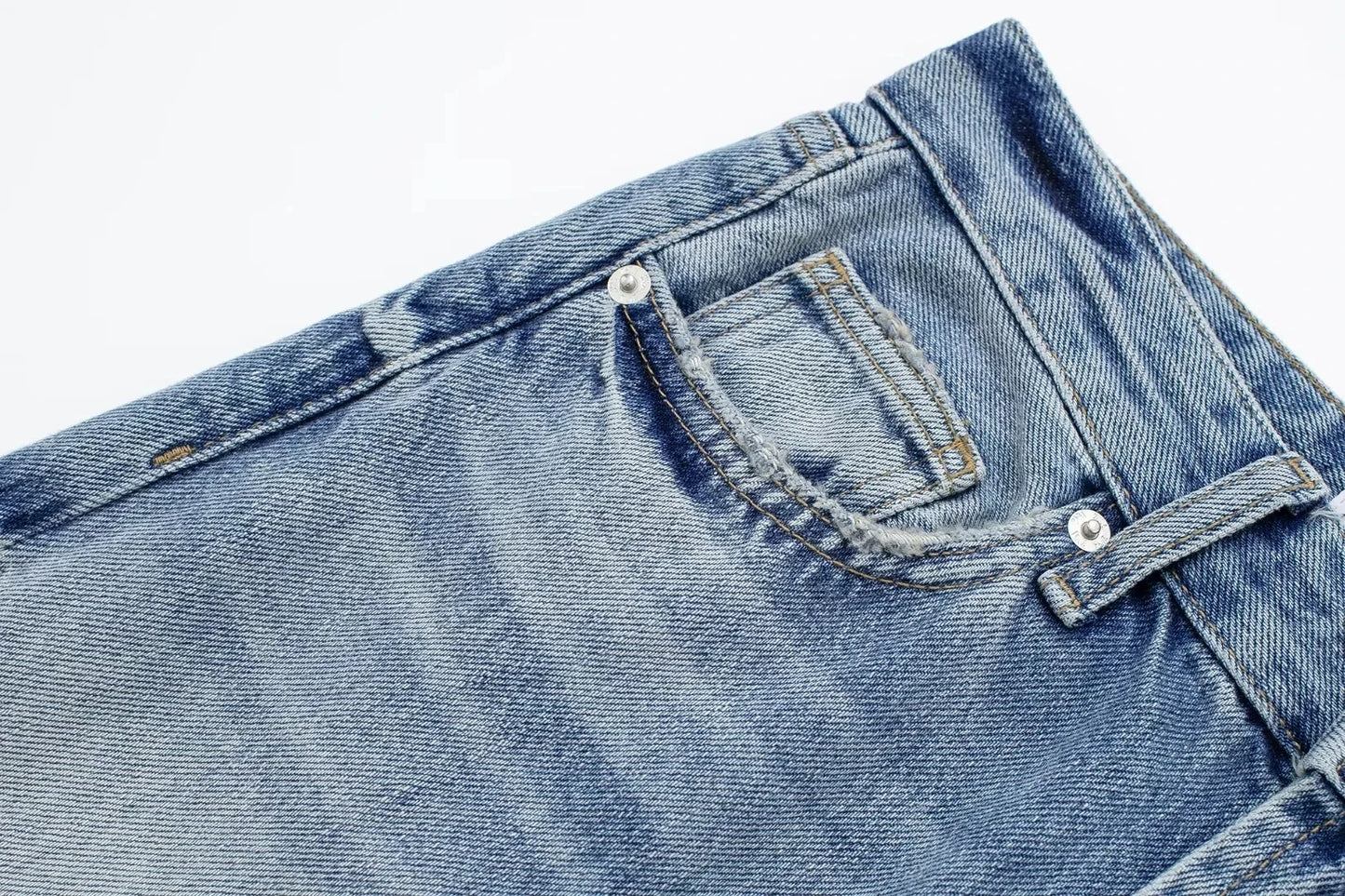 HH Female Fashion Denim Jeans Loose Solid Long Pants With Gradient All Match Streetwear Mujer Casual Baggy Chic Trousers