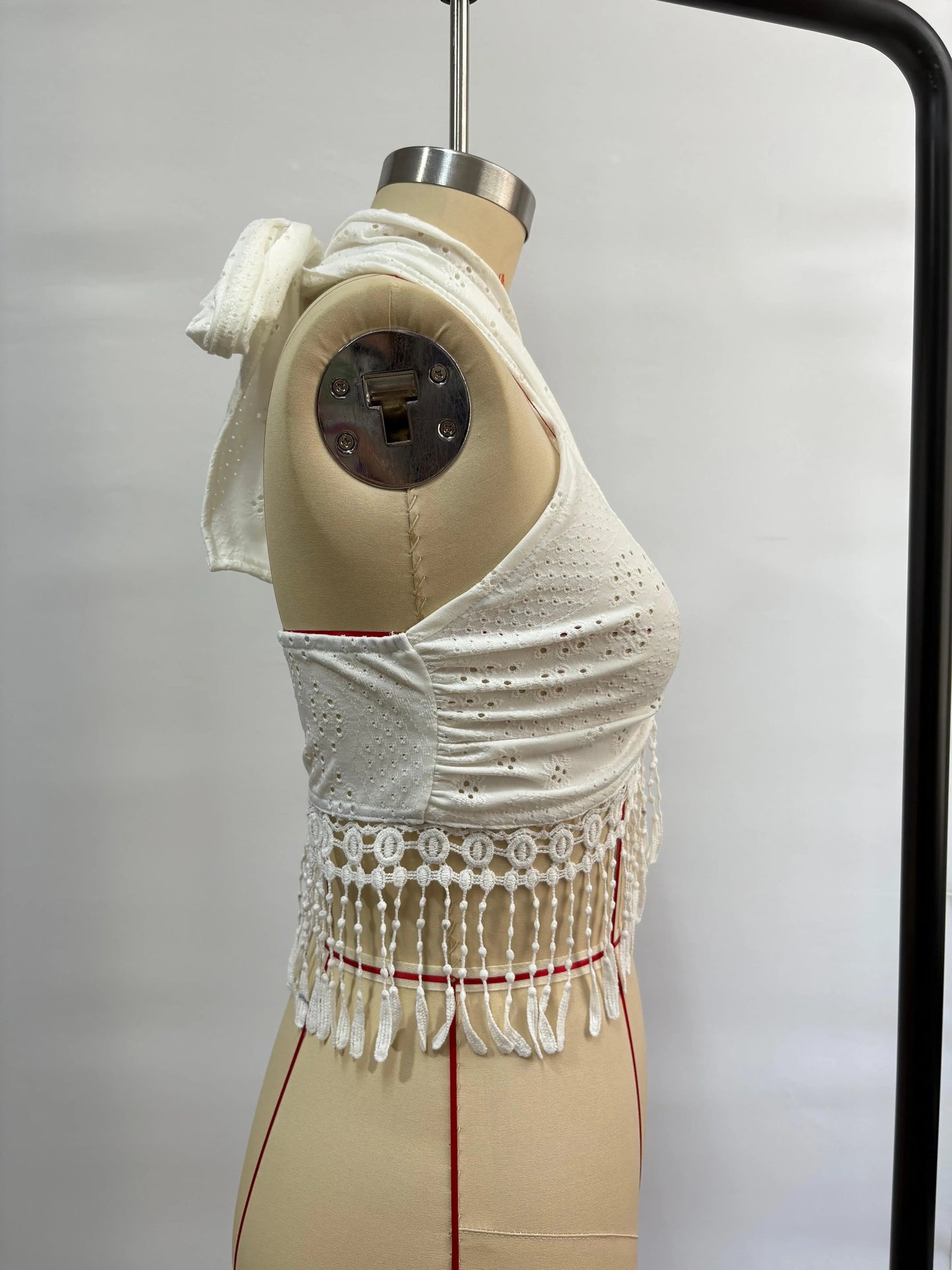 Tank Top Women Fashion Summer Sexy Halter White Lace-up Tassel Tanks Camis Women Tops Ropa De Mujer Clothes for Women 2025 Q276