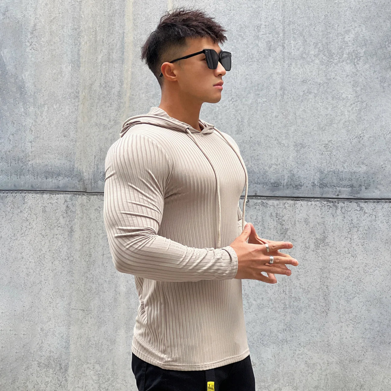Gym Fitness T-shirt Men Casual Long Sleeve Skinny Shirt Male Bodybuilding Tees Tops Running Sports Quick Dry Training Clothing