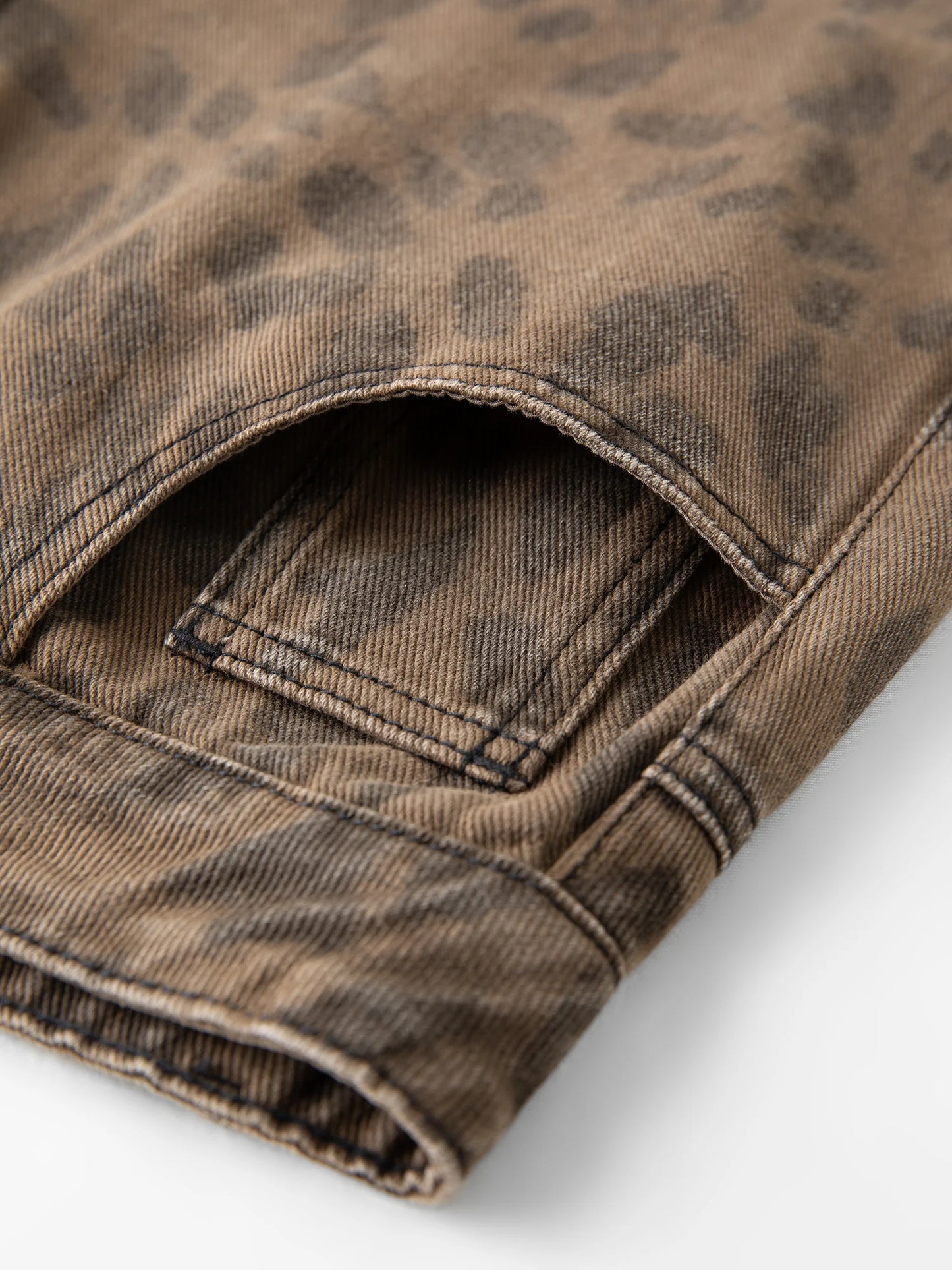 FSLE 2025 New Women's Jeans Chic Brown Straight Leg Pants Cotton Washed Denim High Waist Tummy Control Slim Fit Casual Trousers