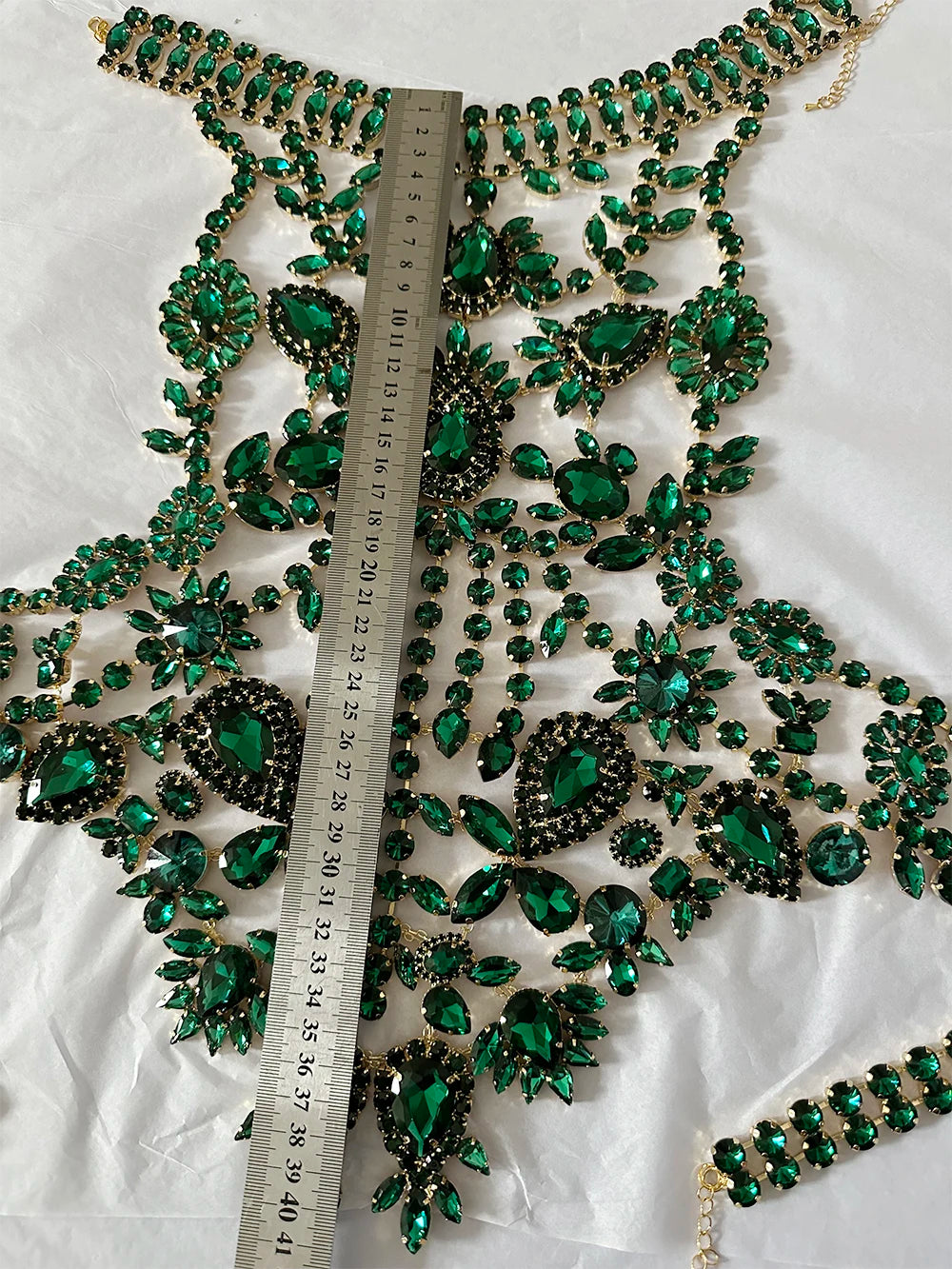 CUIER Luxurious Black Tops for Women Body Chain Jewelry Gun-black