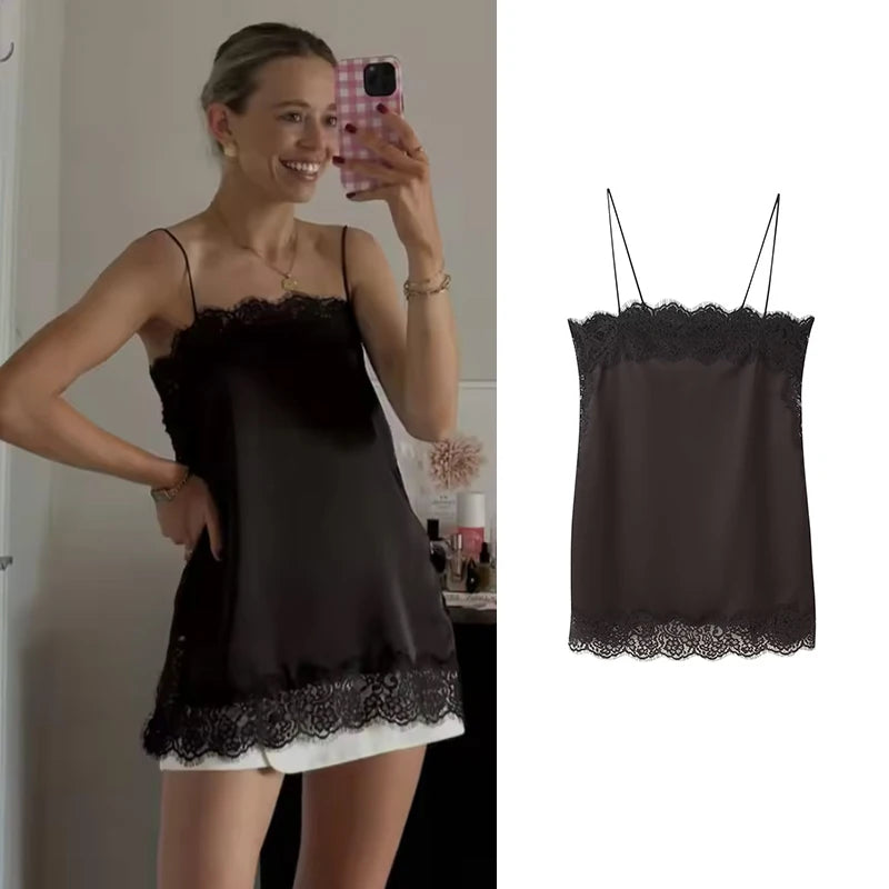 Women's Tops Spring 2026 New Blouses Fashion Tube Top Slim Sling Lace Camis Tops Women Summer Street Travel Holiday Youth Blouse