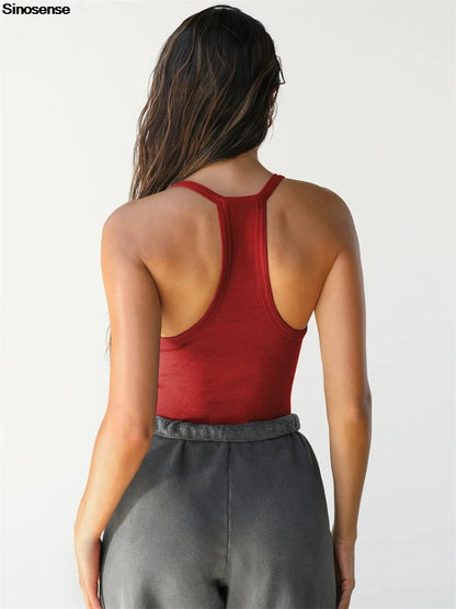 Women Casual Summer Tank Tops Sexy Deep V Neck Sleeveless Basic Cami Top Shirt Slim Knit Ribbed Racerback Y2K Slim Fitted Tops