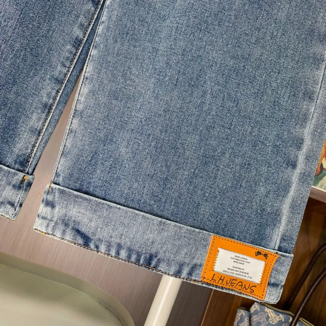 Autumn Winter 2025 Denim Jeans For Women High Waist Blue Color Wide Leg Loose Denim Pants Trousers High Street Women's Jeans