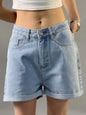 Jeans shorts for women in summer 2025  new style with A-line shape  straight and loose fit  slimming effect