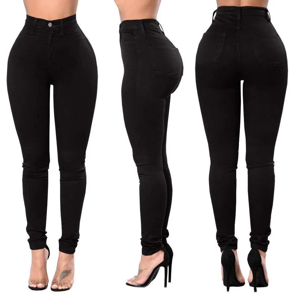 Skinny Jeans Women Pencil Pants Super Stretch Denim Sexy Slim Women Fashion Fashion Waist Retro Commuter