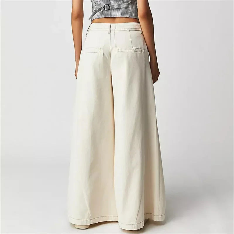 Fashion Vintage High Waist Wide Leg Jeans Women Loose Denim Pants Female Daily Commuter Casual Flared Trousers Trend Streetwear