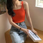 2025 Spring Women Crop Tops Strapy Casual Camis Sleeveless Tank Tops Cute Casual Tops Plain Camis Square Tops for Women Korean