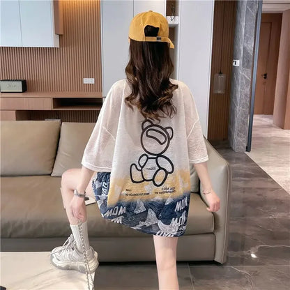 Tops Woman Summer Outfit Baggy T Shirt for Women Graphic Long Short Sleeve Clothing Female Korean Reviews Clothes Emo Tee Y2k