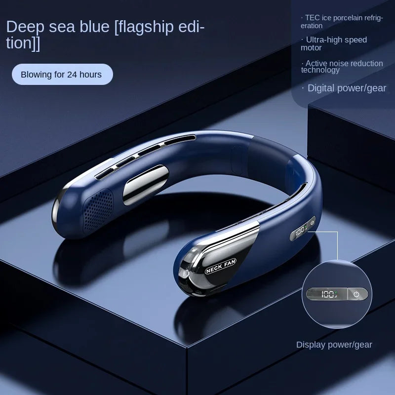Xiaomi Portable Neck Fan Mini Bladeless Silent Neckband Fan USB Rechargeable 3 Speeds Mute Wireless Electric Cooler For Sport