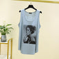 Women Long Tank Tops O-Neck Fashion Print Beauty's Head Casual Loose sleeveless T-shirt streetwear camis tops