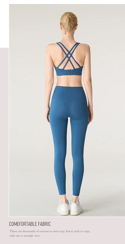 2 Piece Yoga Clothes Women's Tracksuit Athletic Wear Pilates Fitness Suit Gym Workout Push Up Clothes Sports Bra Leggings Suit