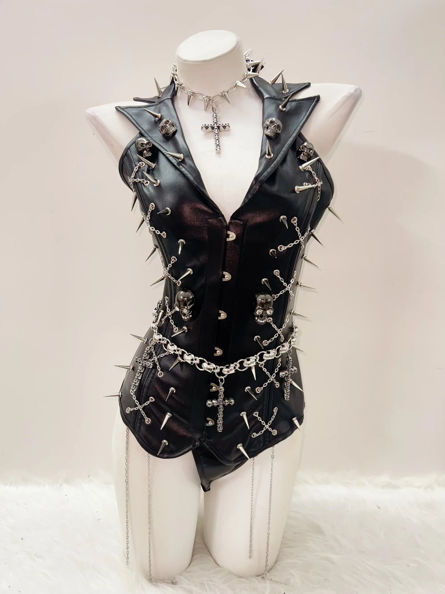 Skull Tank Tops Rivets  tops Cross Tank Tops y2k clothes y2k crop top Gothic Tank Tops Punk Tank Tops sexy top harajuku fashion