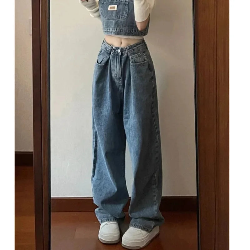Women's Pants Vintage Denim Newjeans Baggy Jeans Woman High Waist Female Clothing Korean Fashion Streetwear Y2k Clothes