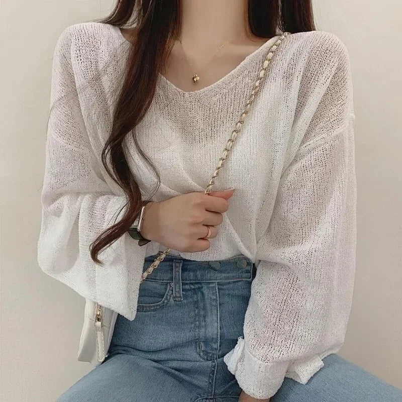 Tops Sweaters For Women With Headings Ladies Sweater Pullover Cropped Autumn 2025 Trend Cute Kawaii Black Knitted High Quality