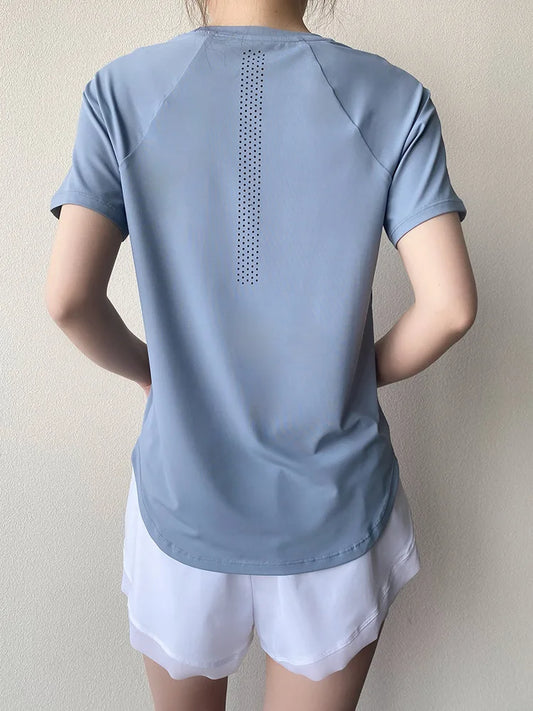Sportswear Woman Gym 2026 Yoga Clothes Women T-Shirt Short Sleeve Quick Dry Fitness Top Breathable Running Shirt Yoga Wear