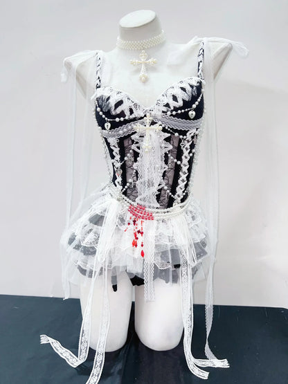 vintage tops  fairy grungey2k crop topLolitaTank Tops Kawaii Tank Tops Gothic Tank Tops gothic clothes e girl clothes Lace Tops