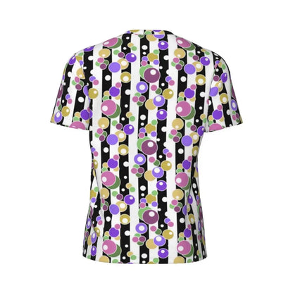 Gym T Shirt For Mens Retro Dots And Stripes T Shirts Fashion Blue Line Design Summer Tees O Neck Basic Graphic Clothes Plus Size