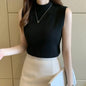 Spring Women Knitted Green Tank Tops Women Thin Tops Basic Casual Tank Tops O-neck Tees Sleeveless Tops For Women