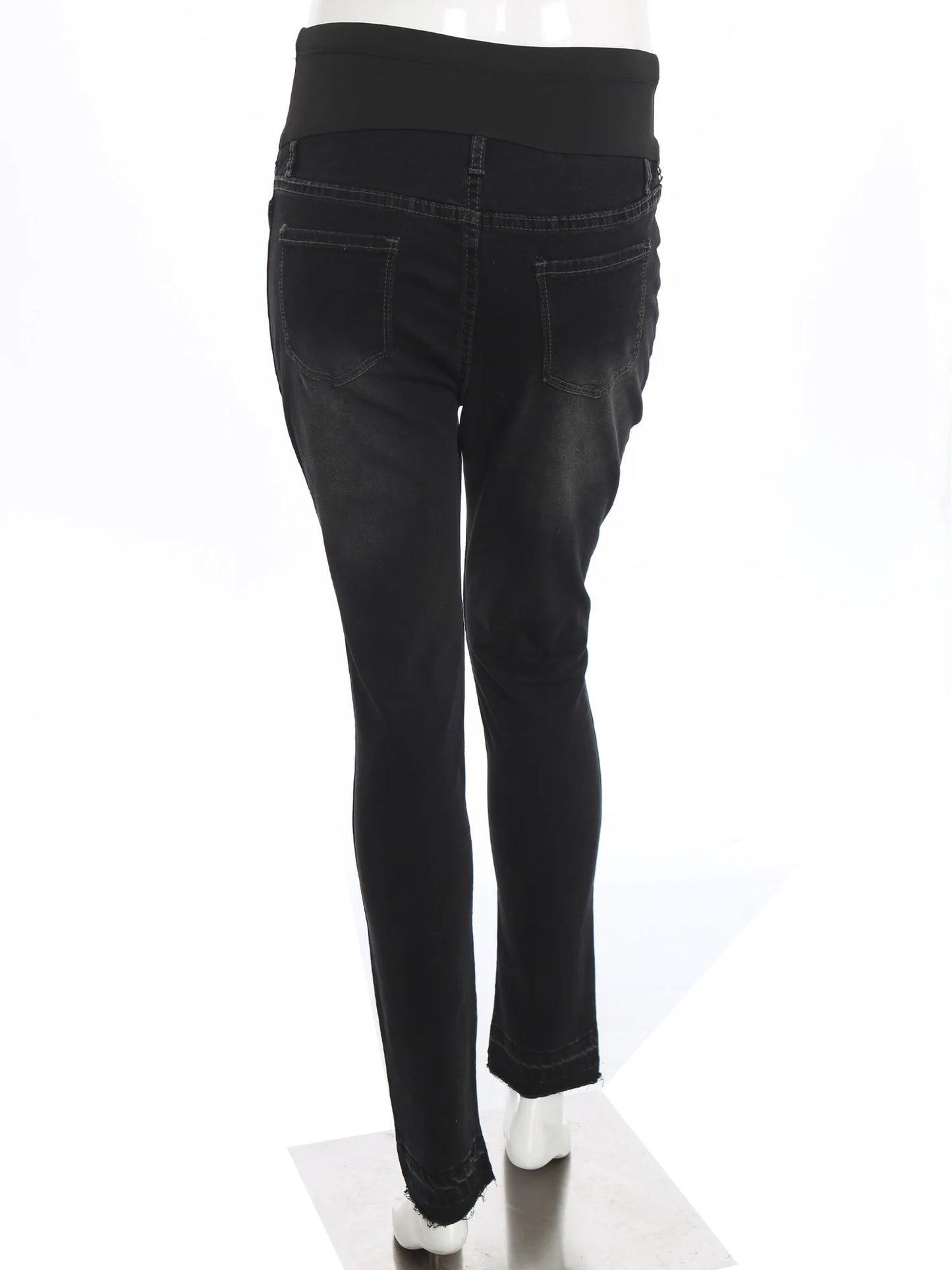 Pregnant Women High Waist Support Belly Jeans Maternity Hip Lifting Elastic Denim Pants Daily Work Wear Streetwear Loungewear