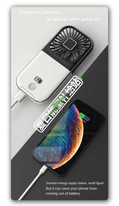 Xiaomi 2025 Folding Handheld Fan 3000mah USB Charging Digital Display Outdoor Mini Neck Hanging For Sport Outdoor