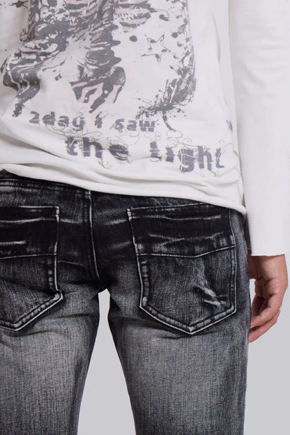 Y2K Mid Blue Flared Jeans Vintage Washed Men Women Bootcut Jeans Gothic High Street Unisex Streetwear Retro Baggy wide leg Pants