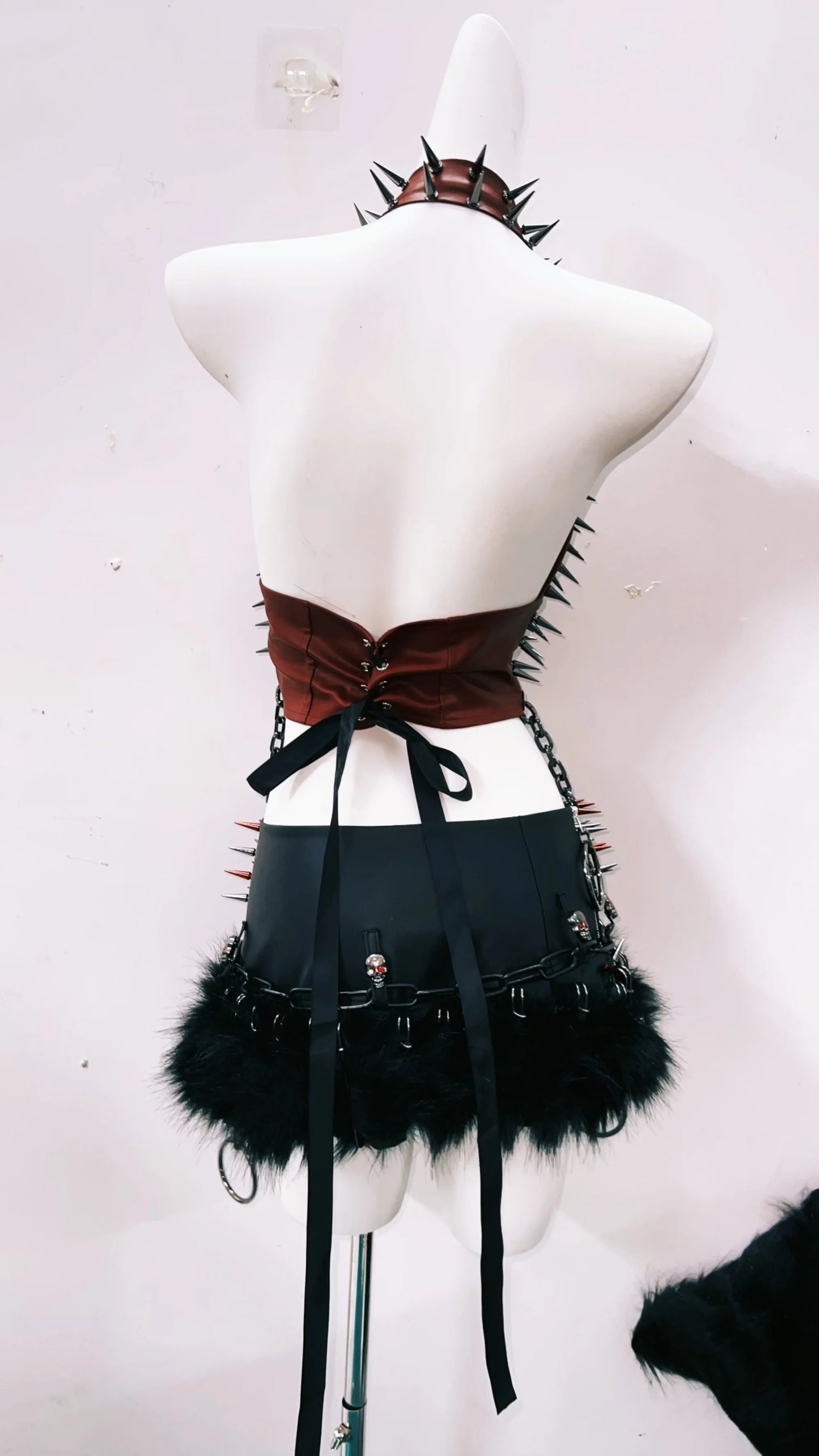 Gothic Tank Tops Punk Tank Tops halter topy2k clothes y2k crop top gothic clothes y2k top rivetTank Tops Skull top vintage tops