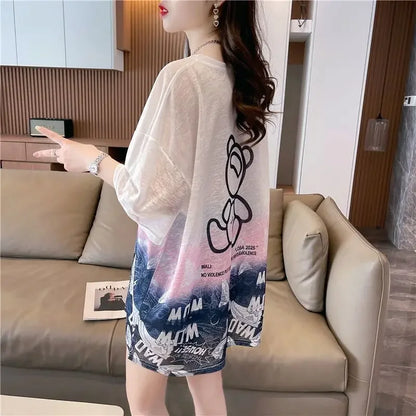 Tops Woman Summer Outfit Baggy T Shirt for Women Graphic Long Short Sleeve Clothing Female Korean Reviews Clothes Emo Tee Y2k