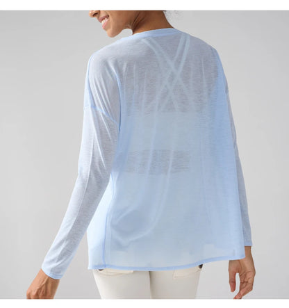 Gym Sports Tops Workout T-shirts Women Yoga Clothing Running Loose Slim Quick Dry Training Long Sleeve Blouse Fitness Tops👚