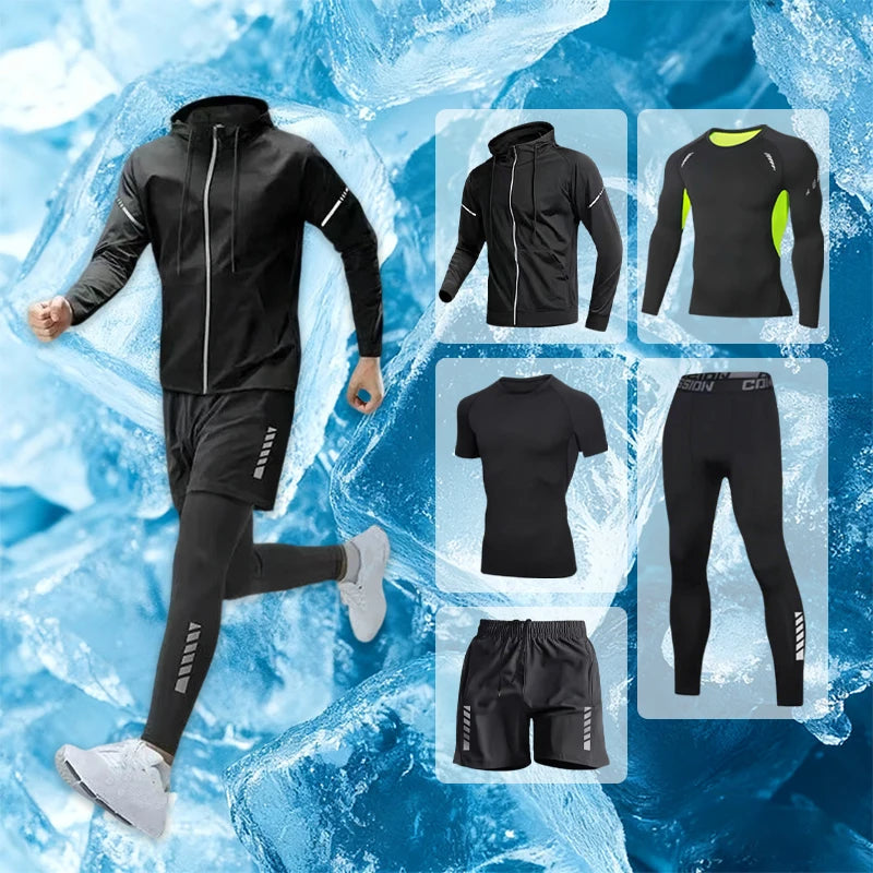 Sports clothes, men's fitness clothes, autumn professional morning running clothes, autumn and winter quick drying training