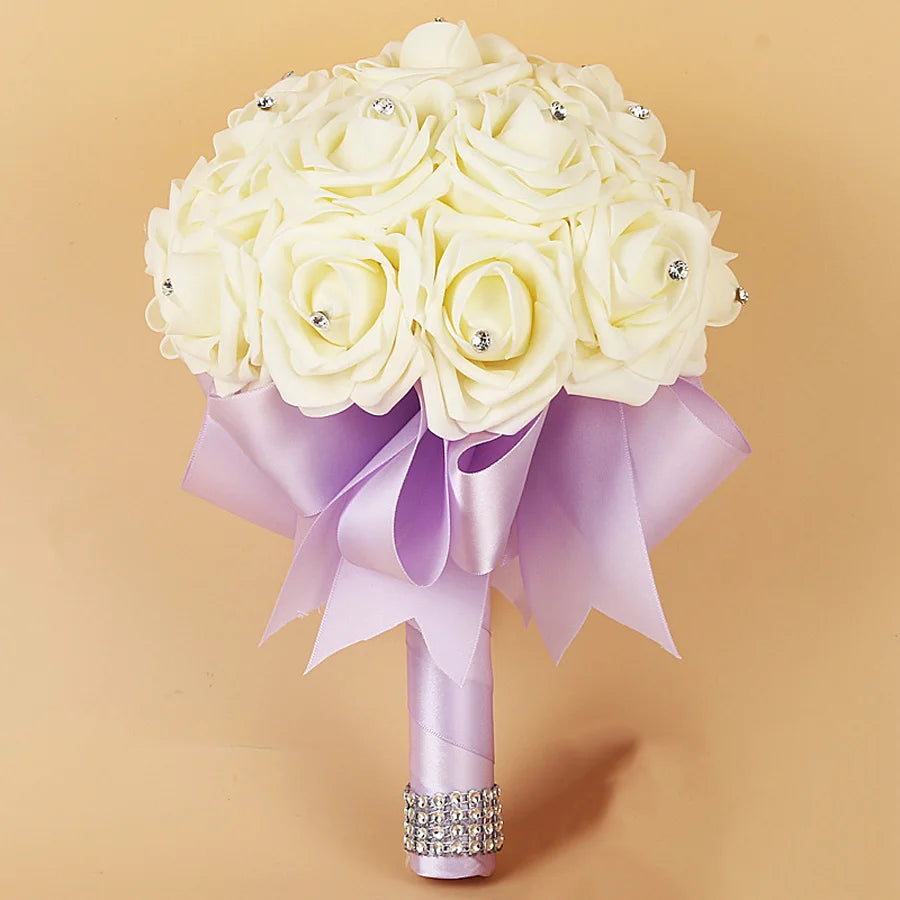 1 pcs wedding holding roses, wedding artificial flowers, romantic hand bouquet of flowers