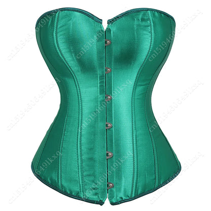 Corset Tops for Women Overbust Bustier Satin Sexy Lace up Corset Orange