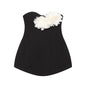 Women's Short Dress Fashion Flower Decorated Strapless Dress Sexy Women Mini Dresses Female Elegant Party Dresses