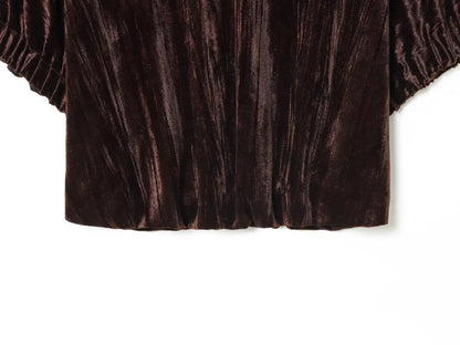 Women Top 2025 New Fashion Velvet Elegant Vest Tops For Women Short Sleeve Commuting Personality Short Top Casual Waistcoat