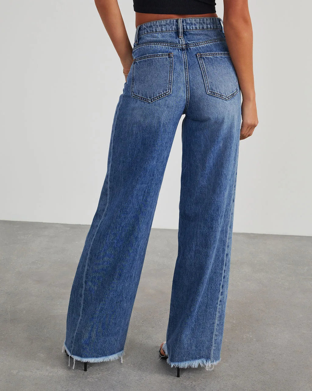 High-waisted Straight-leg Furred Jeans, Women's New Fashion High-waisted Wide-leg Pants Jeans,spring and Autumn for Women Y2k