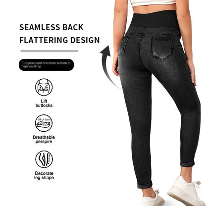 Maternity Women High Waist Support Belly Jeans Fall Pregnant Hip Lifting Elastic Denim Pants Daily Work Wear Streetwear Trousers