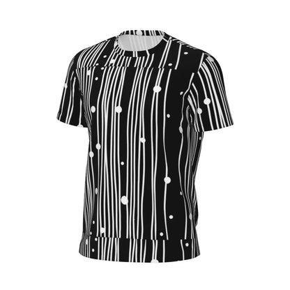 Gym T Shirt For Mens Retro Dots And Stripes T Shirts Fashion Blue Line Design Summer Tees O Neck Basic Graphic Clothes Plus Size