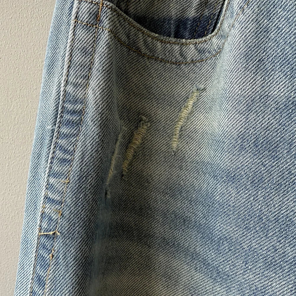 Women's Retro High-waisted Wide-leg Jeans  Loose  Slimming  Drapey  Casual Floor-length Pants for Autumn and Winter